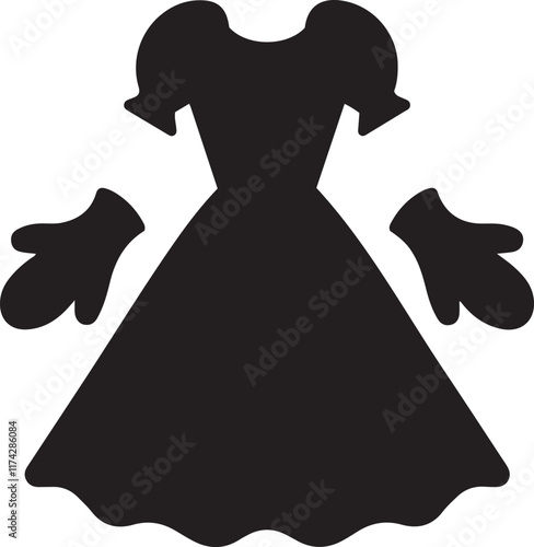 Mittens Dress silhouette vector illustration