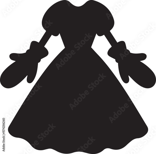 Mittens Dress silhouette vector illustration