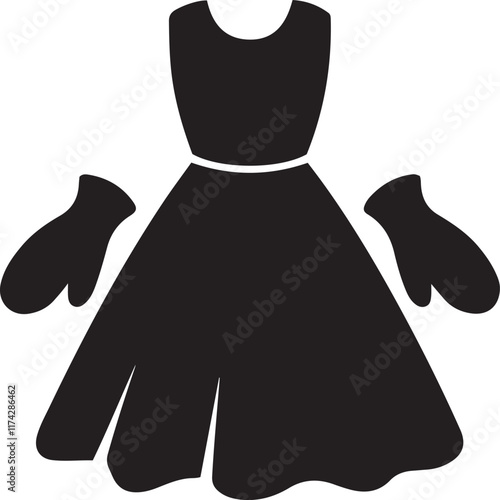 Mittens Dress silhouette vector illustration
