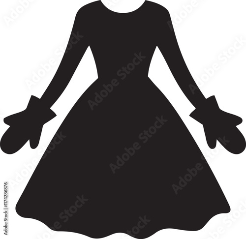 Mittens Dress silhouette vector illustration