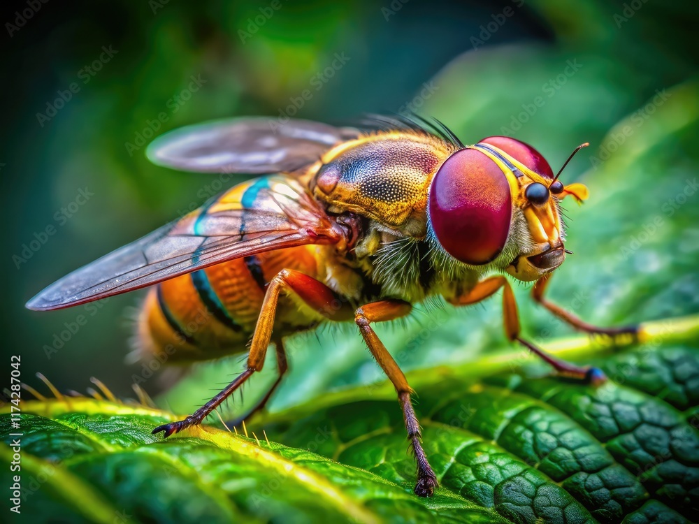 High-Resolution Fruit Fly Drone Shot - AI Generated High-Resolution Fruit Fly Drone Shot - AI Generated