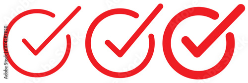 Checkbox set with blank and checked checkbox line art vector icon for apps and websites