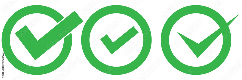 Obraz premium Checkbox set with blank and checked checkbox line art vector icon for apps and websites