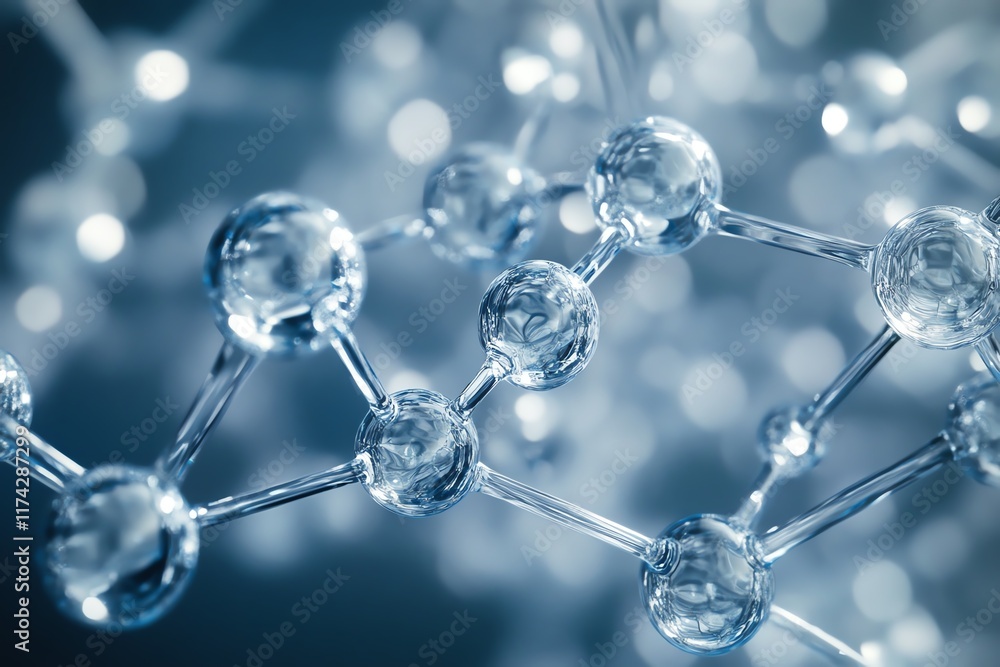 Molecular structure with interconnected lines, horizontal banner design, futuristic technology and scientific research concept Molecular structure with interconnected lines, horizontal banner design, futuristic technology and scientific research concept