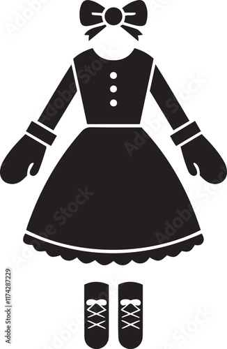 Mittens Dress silhouette vector illustration