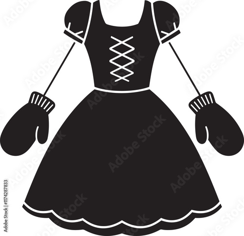 Mittens Dress silhouette vector illustration