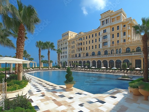 Grand Mediterranean Hotel: Sun-Drenched Poolside Luxury photo