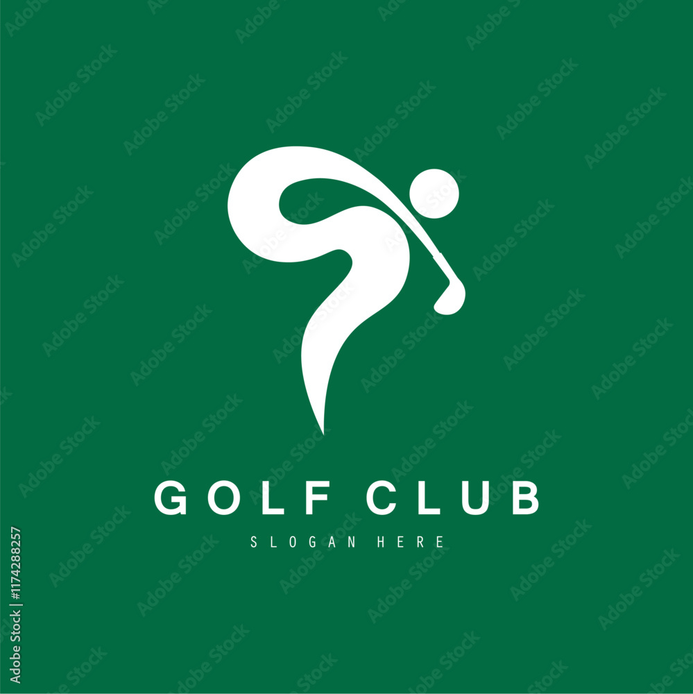 Fototapeta premium Golf logo design vector template, Vector label of golf, Logo of golf championship, golf flag logo illustration, Creative icon, design concept