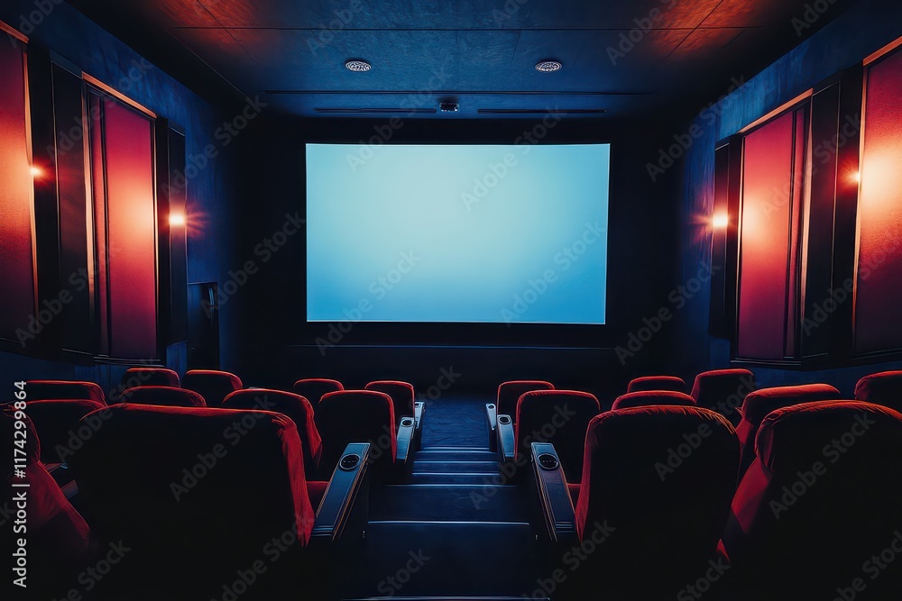 Luxurious Home Theater with Plush Seating and Massive Screen Luxurious Home Theater with Plush Seating and Massive Screen