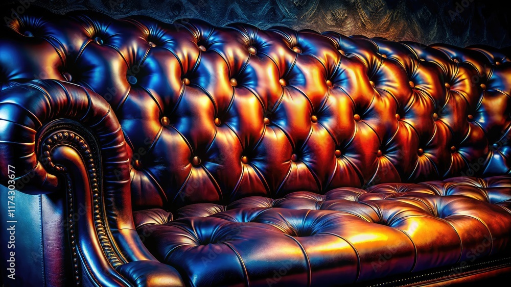 Obraz premium Luxurious Leather Night Photography, Dark Texture, High-End, Elegant