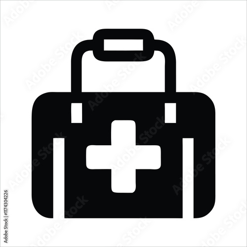 first aid kit silhouette art for healthcare and emergency designs