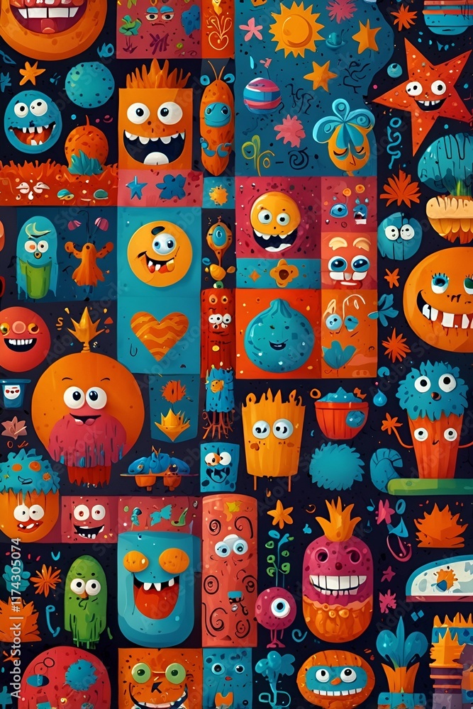Fun, playful cartoon characters or objects with vibrant backdrops.
Fun, playful cartoon characters or objects with vibrant backdrops.