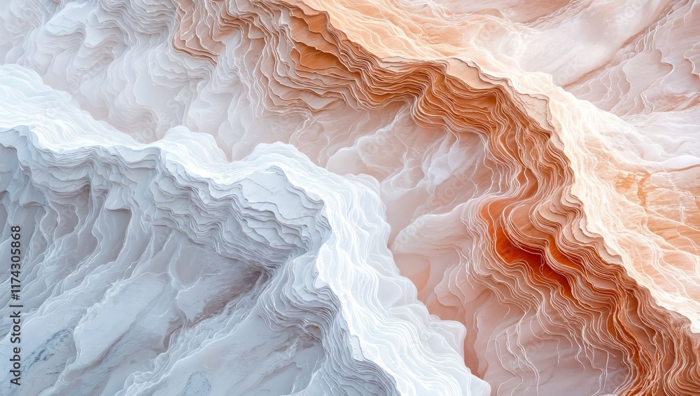 An Abstract Symphony of Colors and Textures: A Mesmerizing Close-Up of Wavy Lines Forming An Enigmatic Landscape That Captivates the Imagination and Invites Exploration. An Abstract Symphony of Colors and Textures: A Mesmerizing Close-Up of Wavy Lines Forming An Enigmatic Landscape That Captivates the Imagination and Invites Exploration.