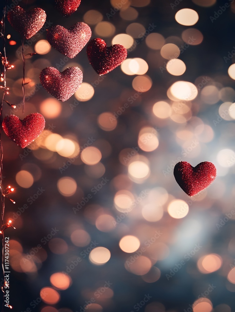 Dreamy Bokeh Hearts in Warm Romantic Lighting for Valentine s Day Dreamy Bokeh Hearts in Warm Romantic Lighting for Valentine s Day