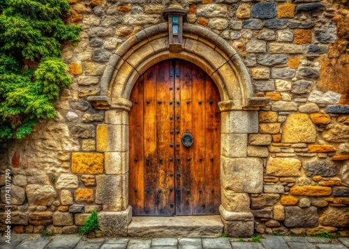 Wallpaper Mural Medieval Stone Wall Door - Rule of Thirds Photography Torontodigital.ca