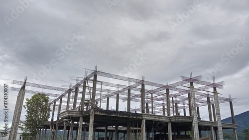 construction of public buildings in wonosobo, central java, Indonesia. For architecture and construction content. 