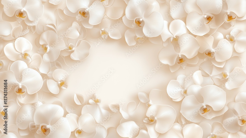 Elegant arrangement of white orchids in soft light Elegant arrangement of white orchids in soft light