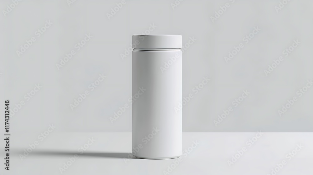 A classic clear glass jar on the beautifull empty background A classic clear glass jar on the beautifull empty background
