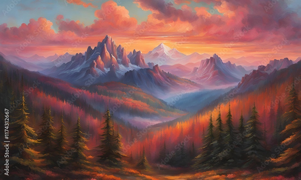 Obraz premium Nature seasons wallpaper background