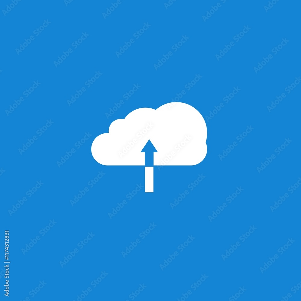 cloud icon on blue background. For business content cloud icon on blue background. For business content