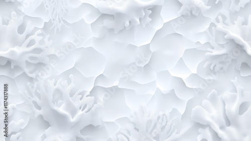 Abstract white coral pattern with organic textured background