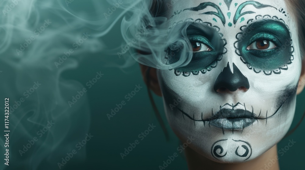 face of a person with a Ghost painting face of a person with a Ghost painting