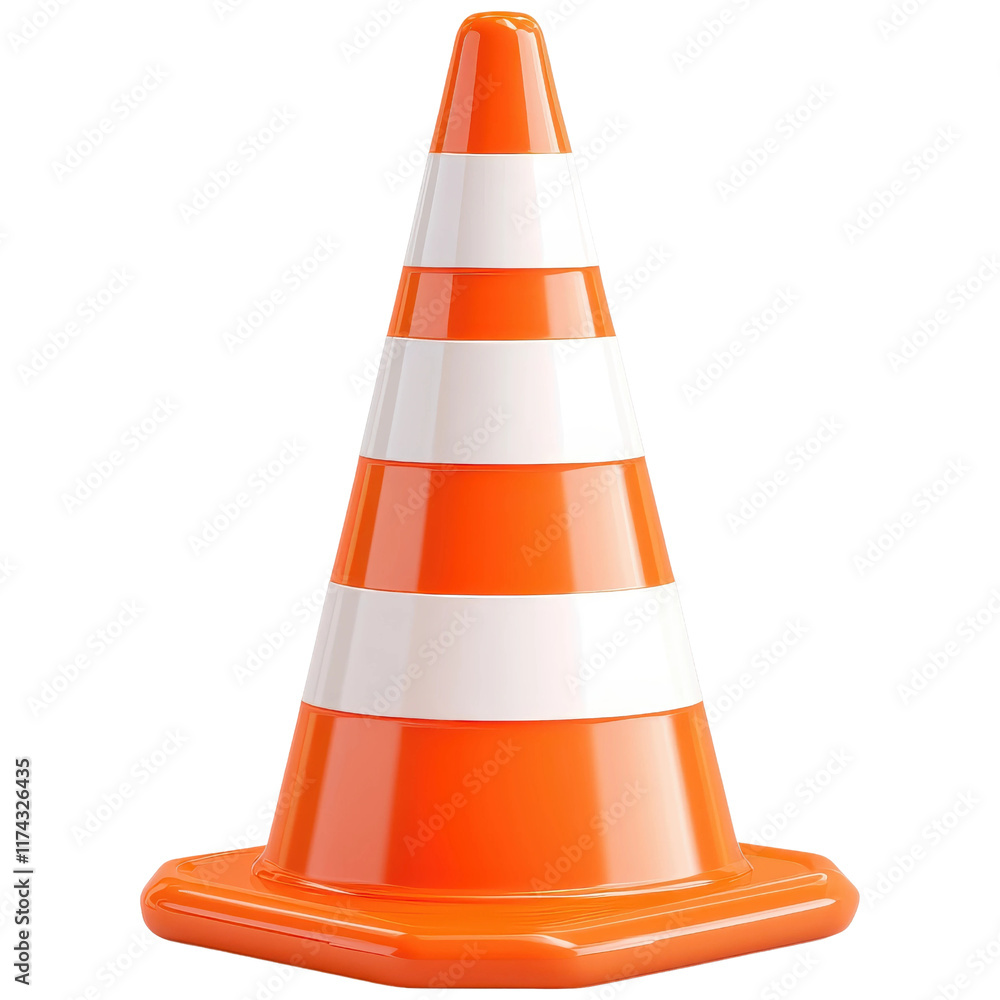 Bright Orange Traffic Cone with White Stripes Bright Orange Traffic Cone with White Stripes