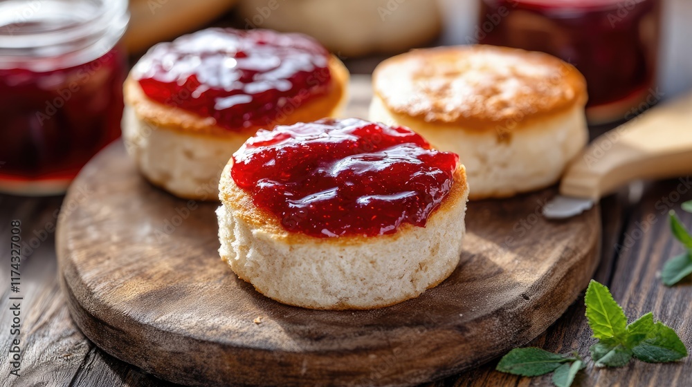 English muffin and jam English muffin and jam
