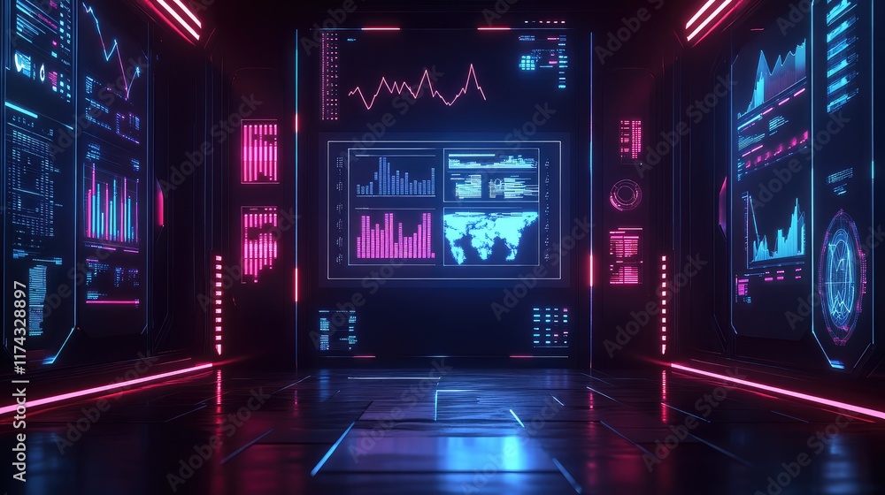 A digital holographic interface showing AI-optimized financial graphs on a clean futuristic gradient background. Copy space surrounds. A digital holographic interface showing AI-optimized financial graphs on a clean futuristic gradient background. Copy space surrounds.