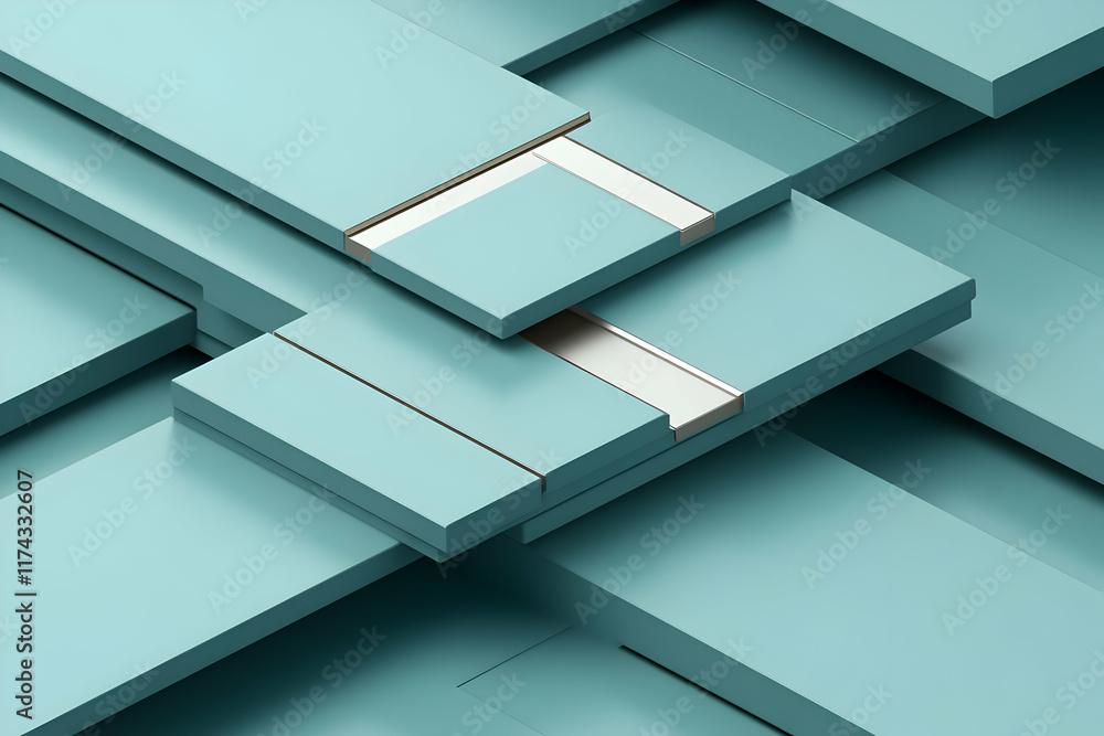 Obraz premium Teal 3D Abstract Background Illustration