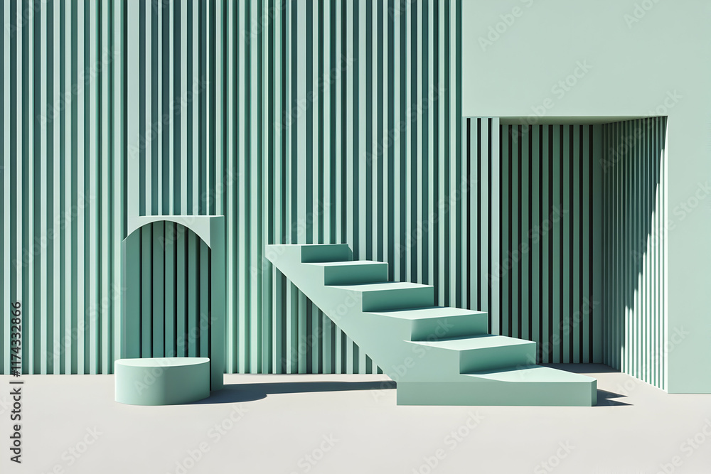 Green 3D Minimalist Product Display Green 3D Minimalist Product Display