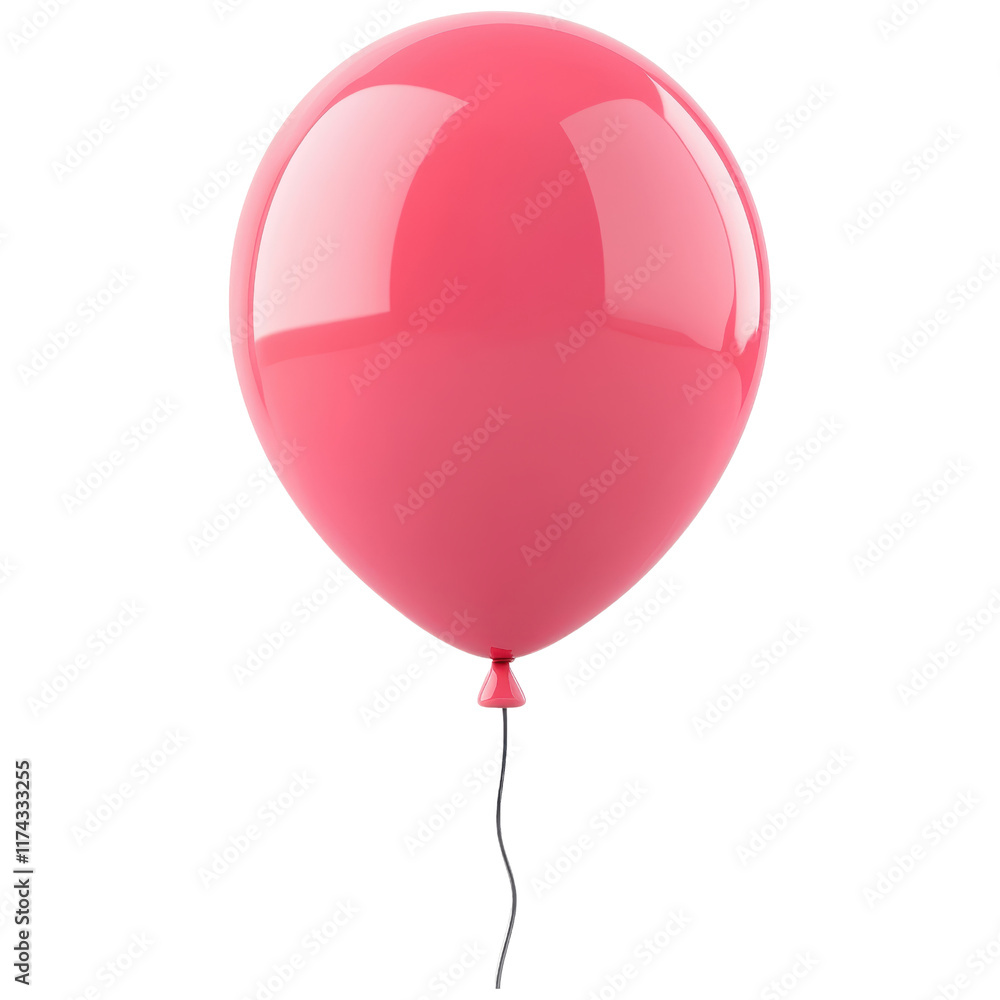 Bright Pink Balloon on a Simple Background