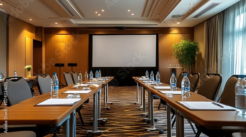 Wallpaper Mural Business meeting setup in modern conference room with equipment Torontodigital.ca