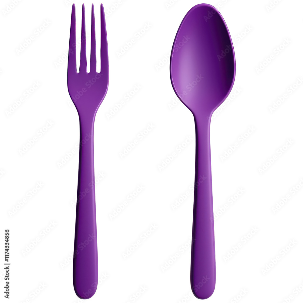 Purple Fork and Spoon for Modern Dining