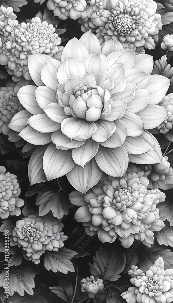 Mandala created with clean, detailed contour lines, showcasing symmetrical geometric and floral patterns. Minimalistic design with an artistic, balanced aesthetic Mandala created with clean, detailed contour lines, showcasing symmetrical geometric and floral patterns. Minimalistic design with an artistic, balanced aesthetic