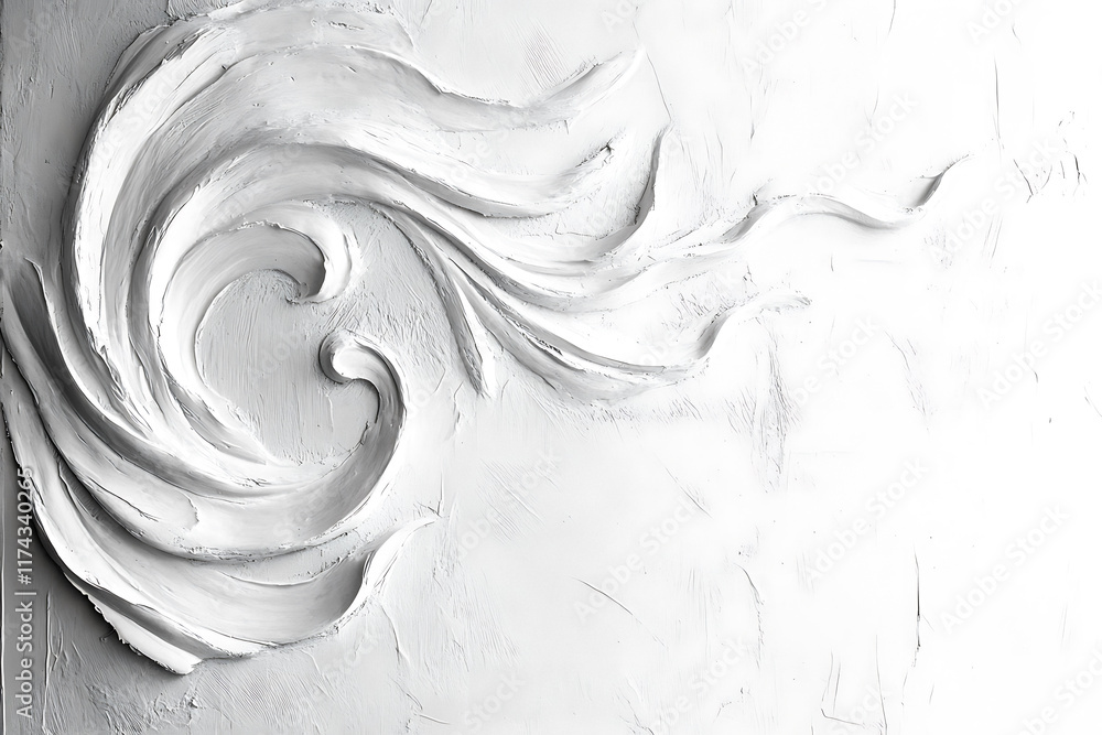 Fototapeta premium White Textured Plaster Wall with Minimalist Stucco Design and Soft Light Shadows