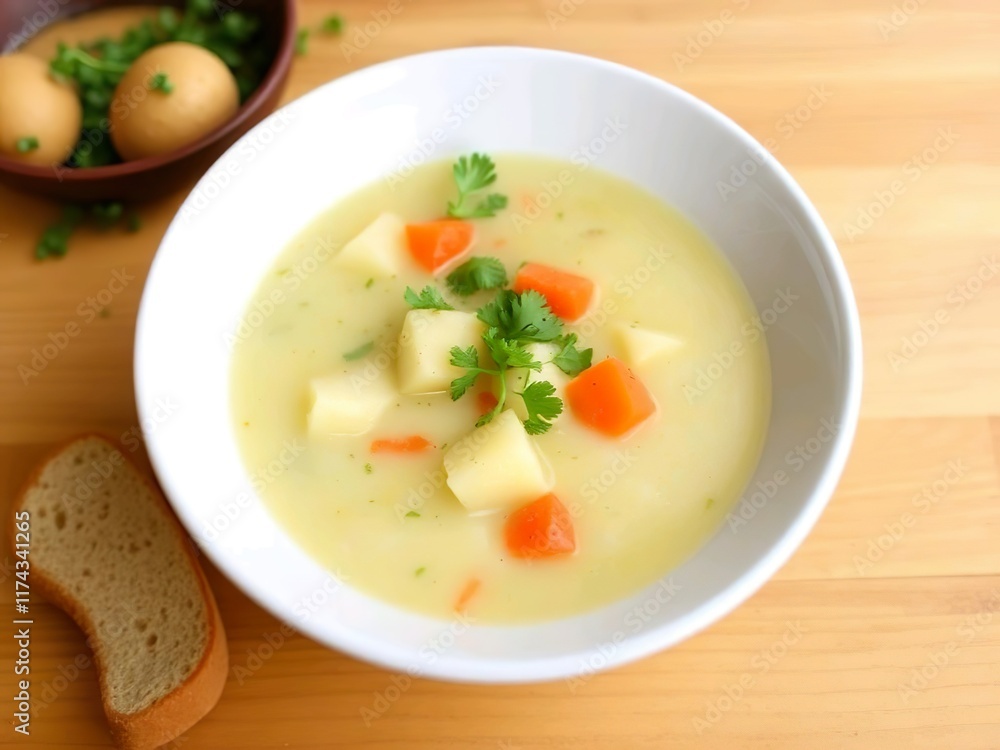 Kartoffelsuppe food comes from Germany: Potato soup. Kartoffelsuppe food comes from Germany: Potato soup.
