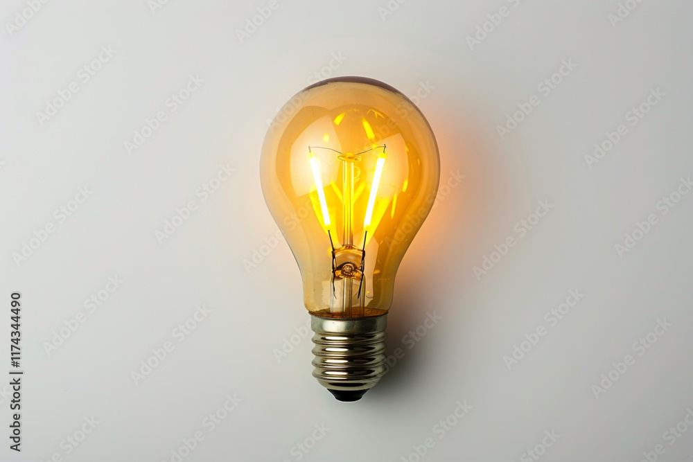 Creative Business Idea Concept: Light Bulb Isolated on White Background Creative Business Idea Concept: Light Bulb Isolated on White Background