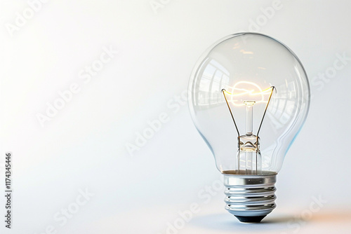 Creative Business Idea Concept: Light Bulb Isolated on White Background