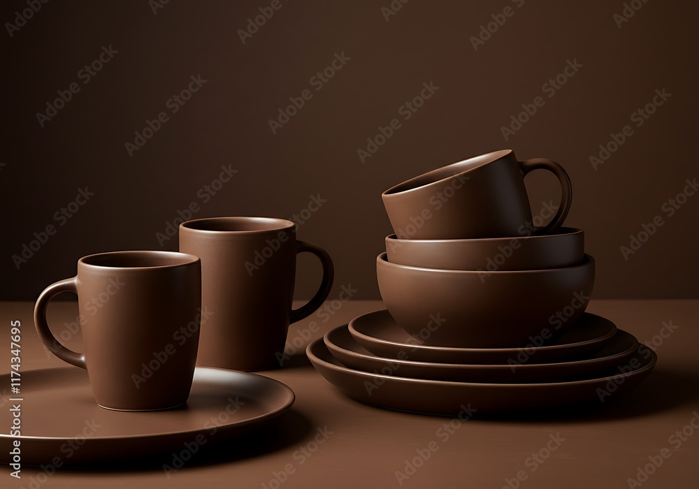 Mocha Musse ceramic kitchenware with a smooth, matte finish and modern shapes. The deep brown mugs, plates, and bowls add
Mocha Musse ceramic kitchenware with a smooth, matte finish and modern shapes. The deep brown mugs, plates, and bowls add