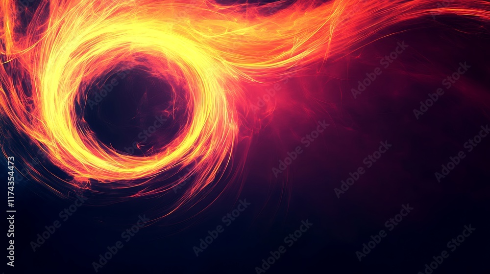 Abstract fiery swirl design with dark background Abstract fiery swirl design with dark background