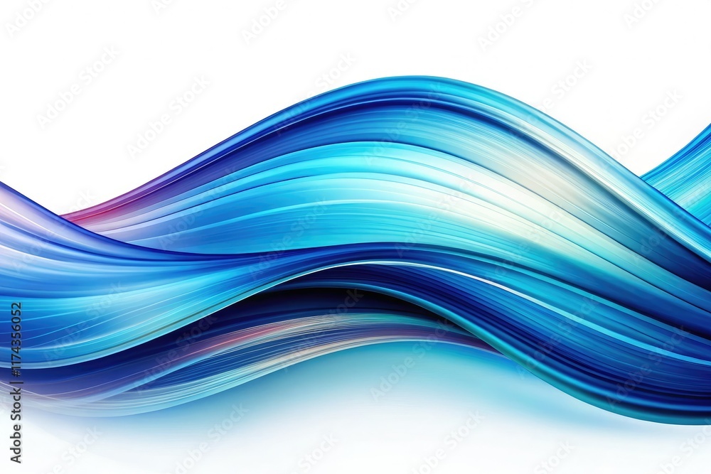 Fototapeta premium Serene Blue Wave Pattern, Elegant Flow