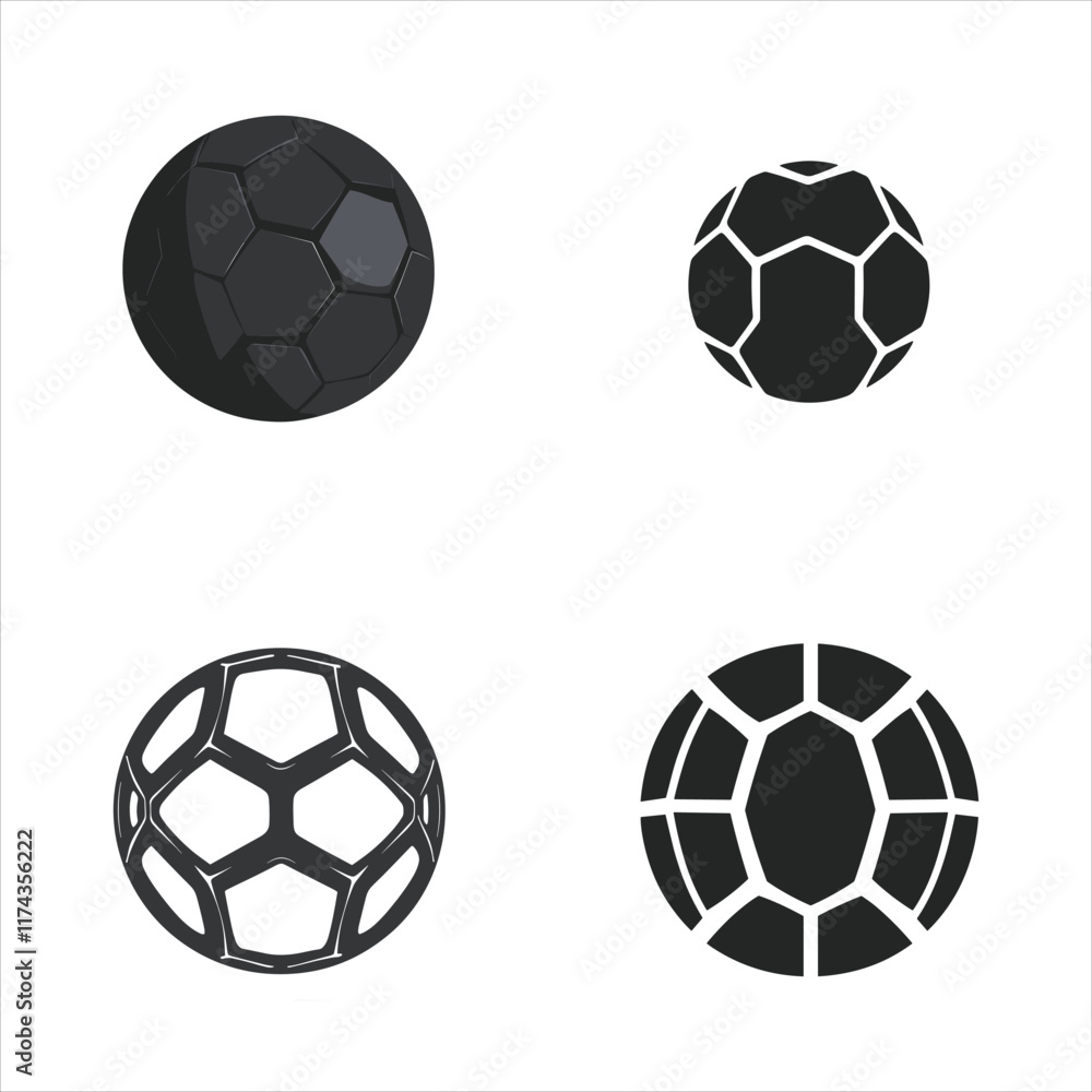 Vector Soccer Ball Icon on White Backgrounds Vector Soccer Ball Icon on White Backgrounds