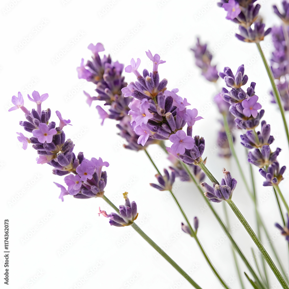 Naklejka premium lavender flowers isolated on white