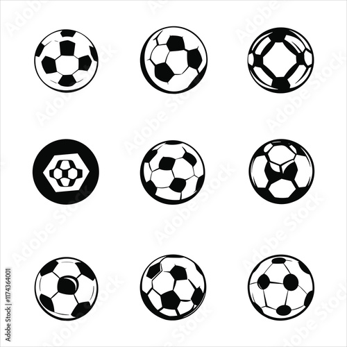 Vector Soccer Ball Icon on White Backgrounds