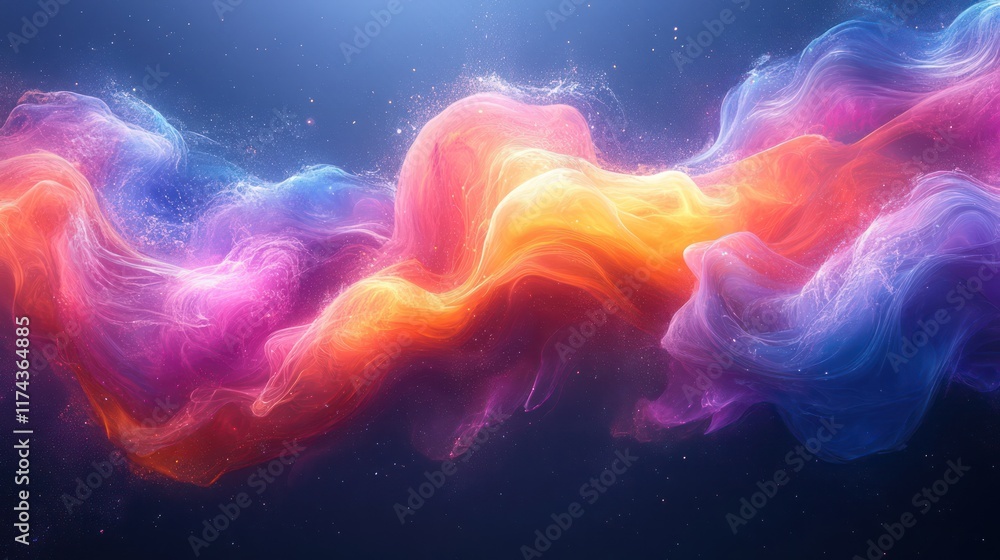 Fototapeta premium Abstract Colorful Nebula: A Symphony of Hues and Light
