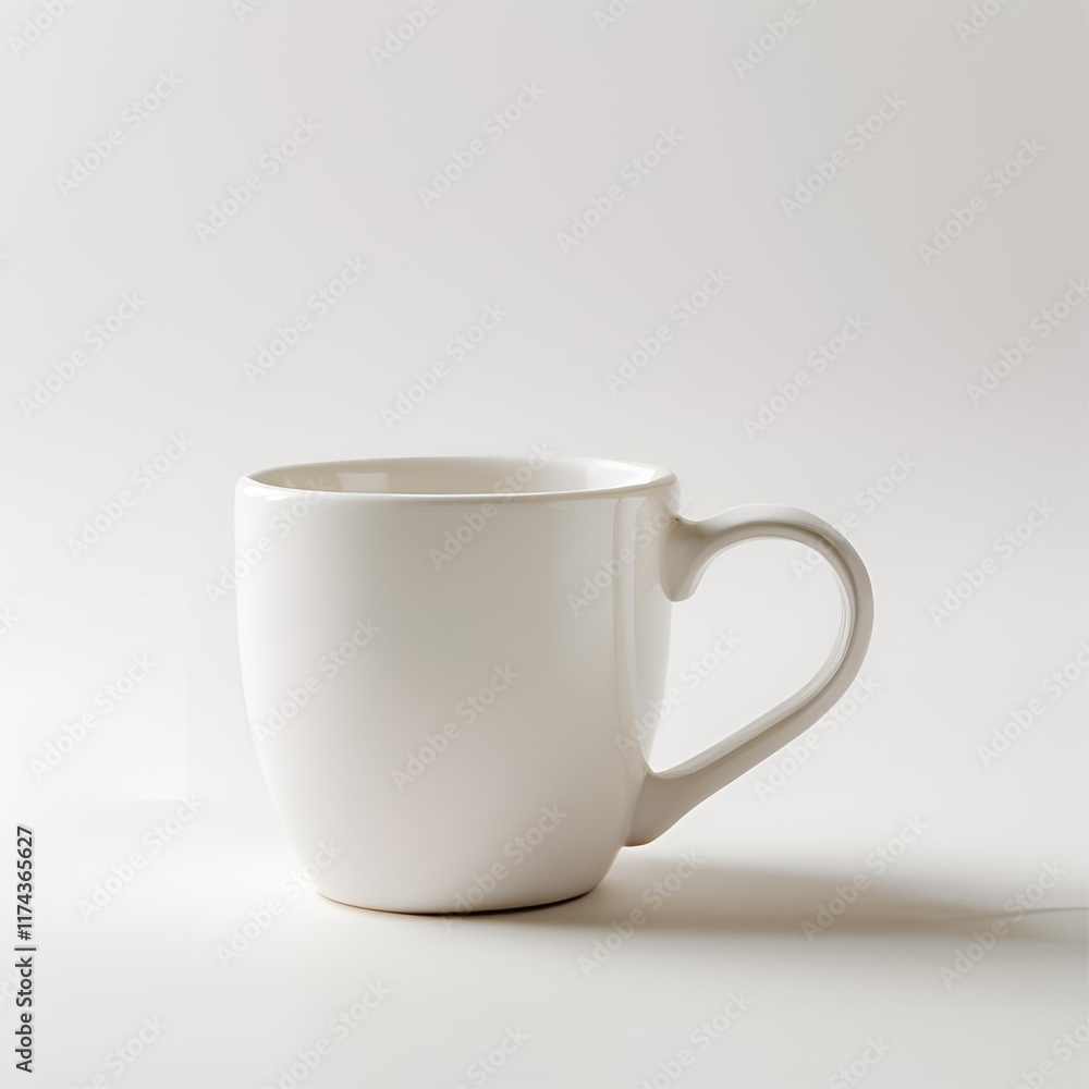 Fototapeta premium Blank white mug on white background.