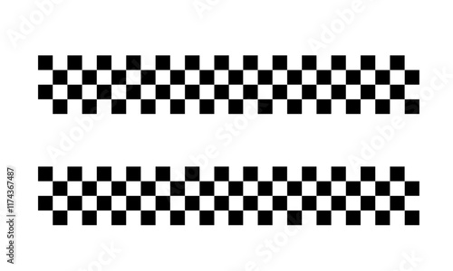 Racing flag vector icon on white background. Checkered flag. start and finish crossed flag. Racing flag.	