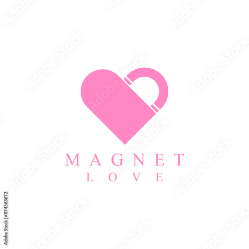 magnet love logo icon design vector art