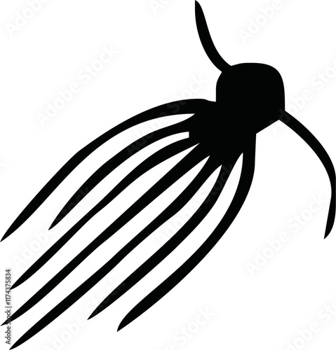 Zooplankton black silhouette, flat vector illustration isolated on white background. Collection of microscopic plankton, inhabitants of underwater life - ocean, sea and freshwater